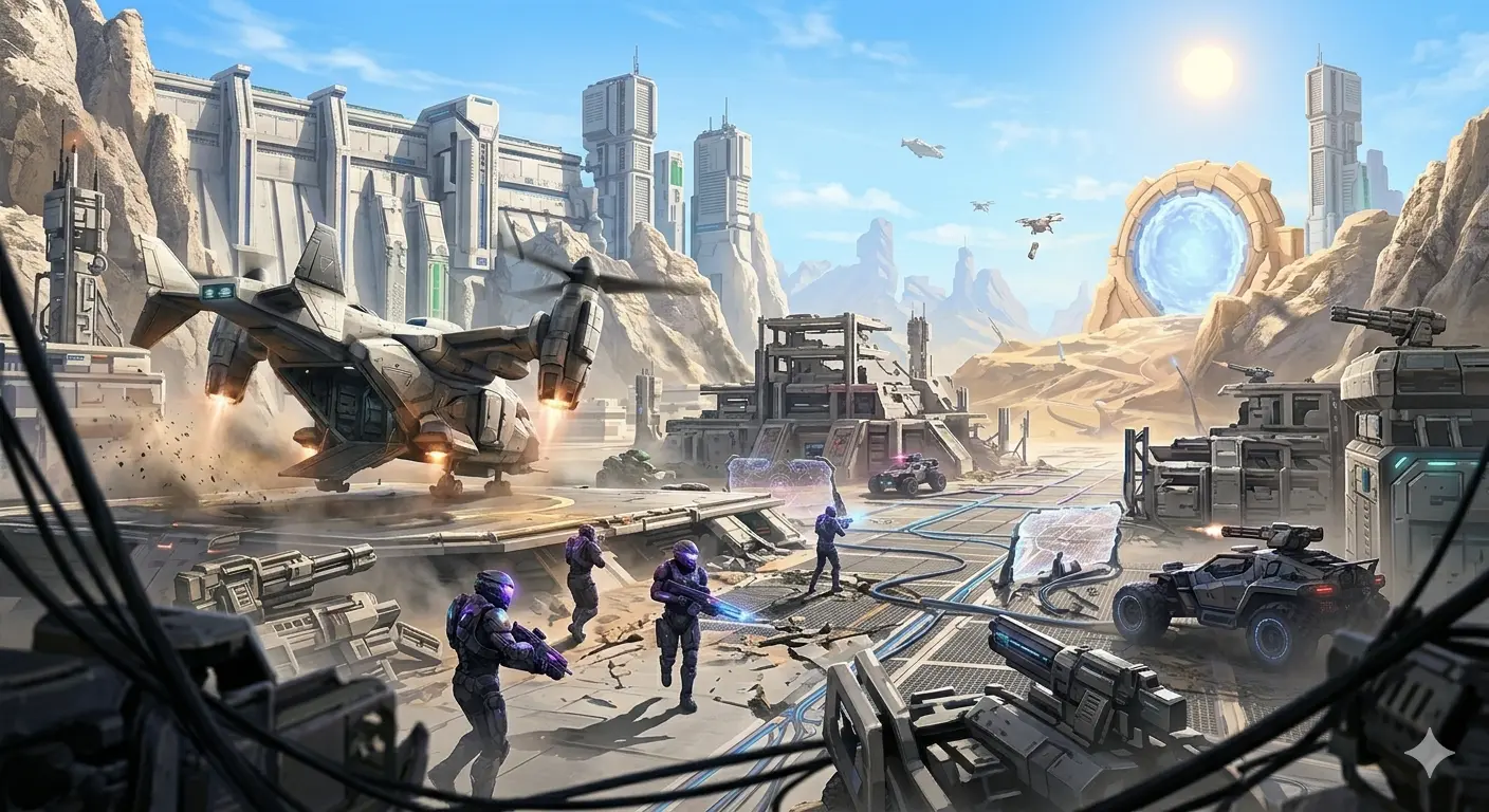 Futuristic multiplayer battlefield