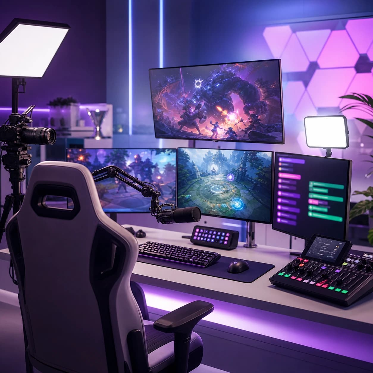 Gaming creator broadcast studio
